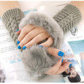 Lady Fashion Warm Fur Fingerless Gloves (MU2604)